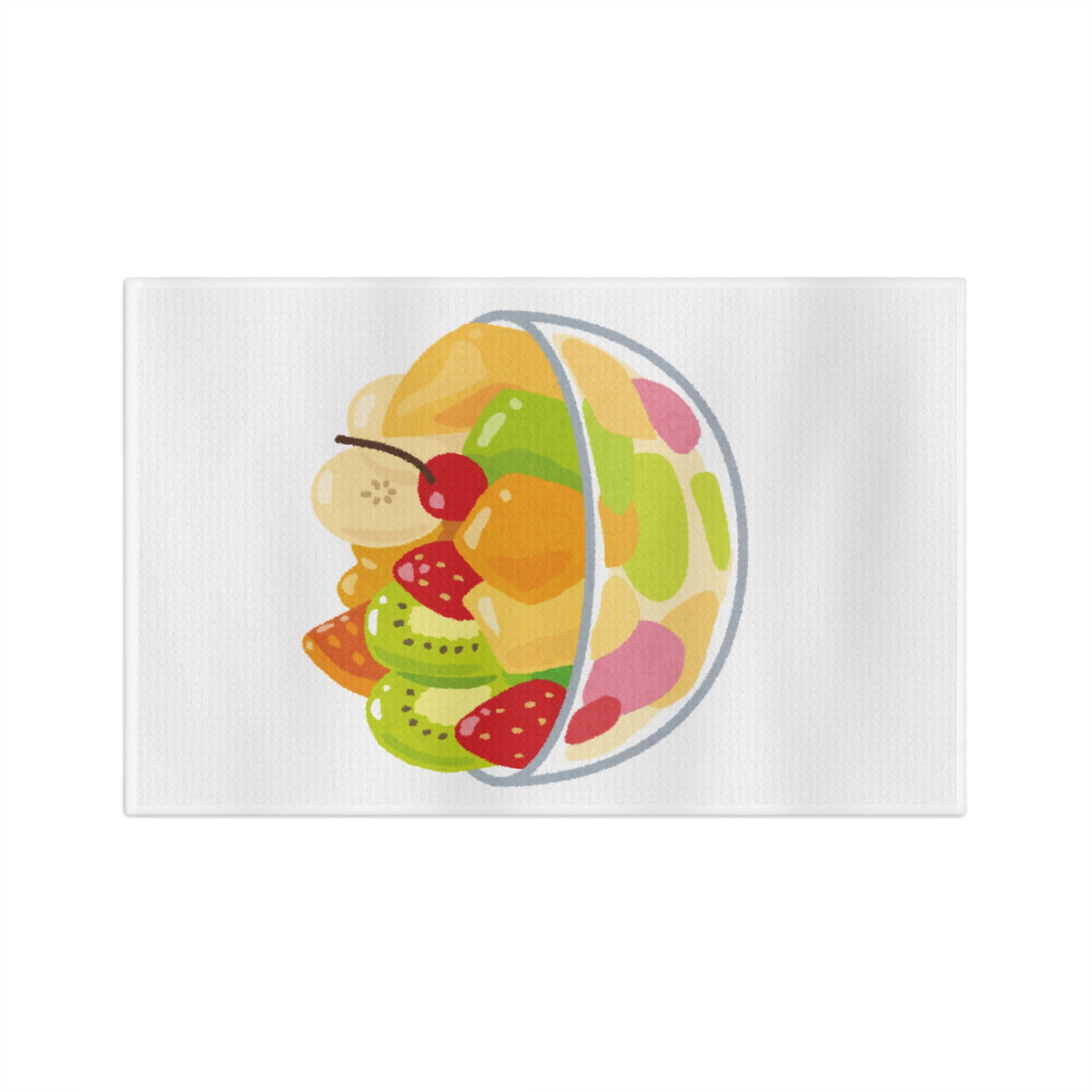 Fruit Salad Microfiber Tea Towel — Colorful Bowl of Fresh Fruit Kitchen Towel