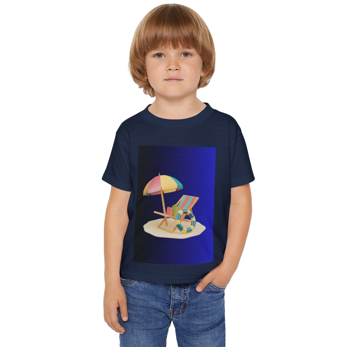 Beach Chair and Umbrella Toddler T-shirt | Summer Beach Scene