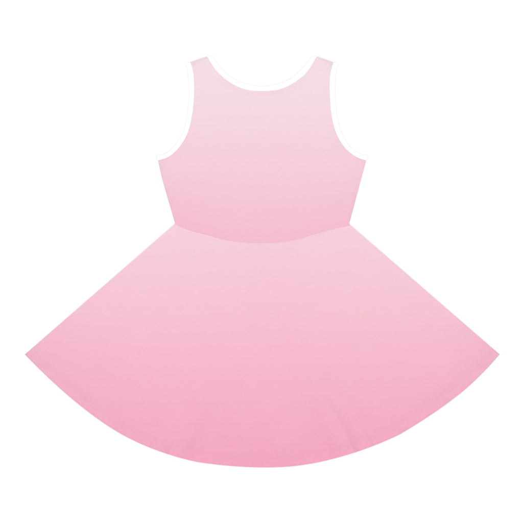 Girls’ Pink Sundress — 'Be Yourself' Cute Cartoon Sun Design
