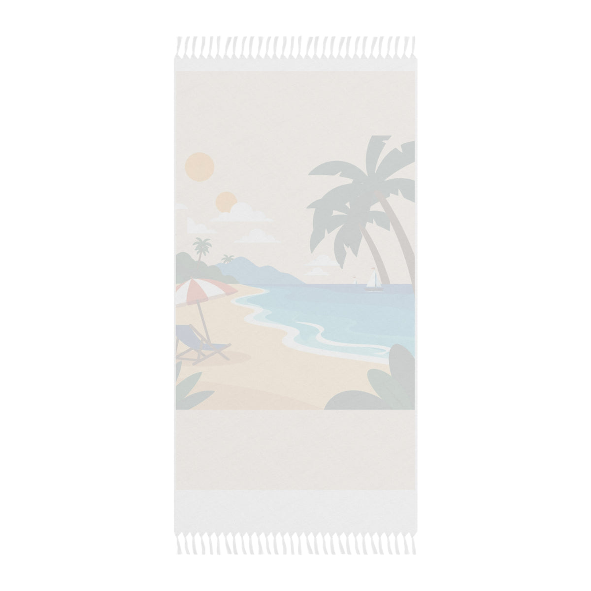 Boho Beach Towel — Tropical Palm Sunset Print