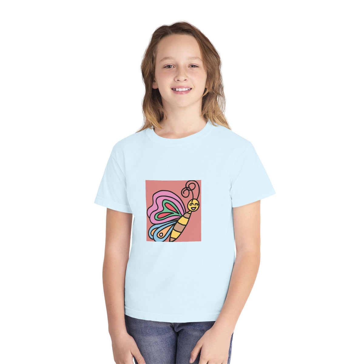 Kids Butterfly Graphic Tee — Colorful Happy Bug Design