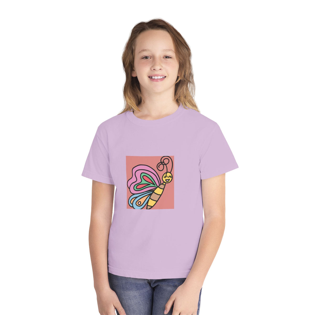 Kids Butterfly Graphic Tee — Colorful Happy Bug Design