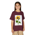 Sunflower Illustration Youth T-Shirt | Yellow Bloom Floral Tee
