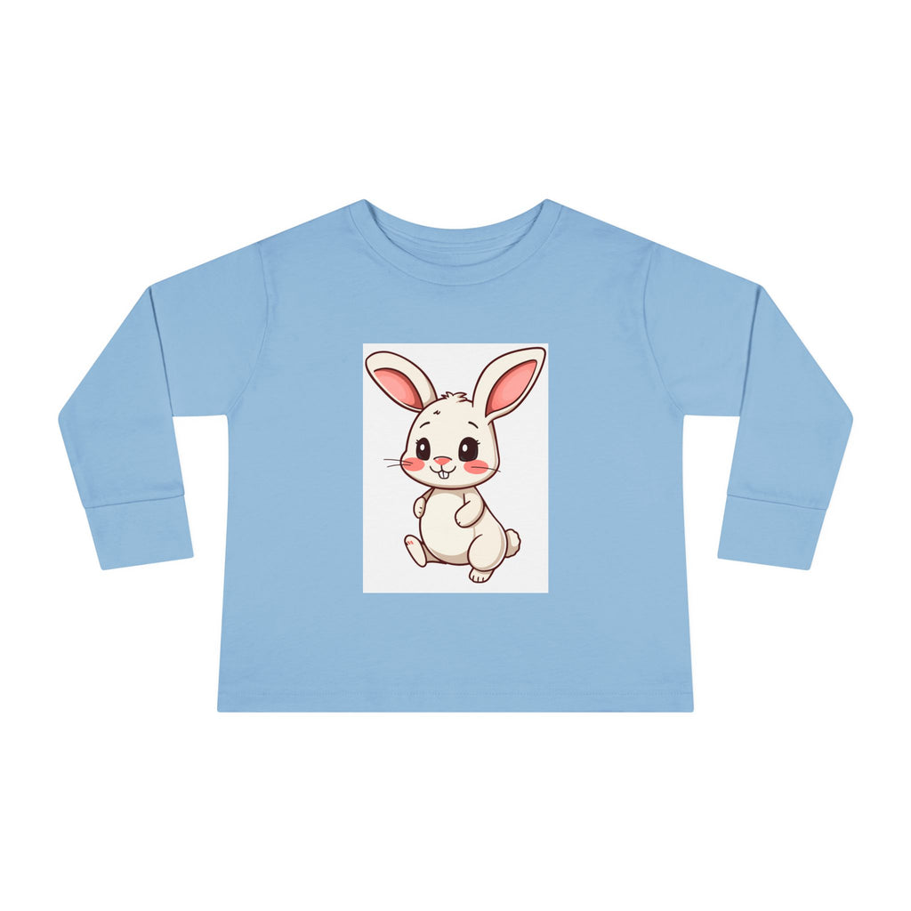 Cute Chubby Bunny Toddler Long Sleeve Tee | Baby Rabbit Illustration