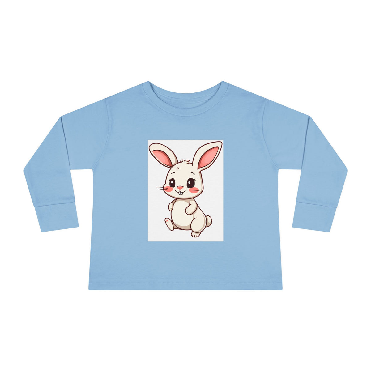 Cute Chubby Bunny Toddler Long Sleeve Tee | Baby Rabbit Illustration