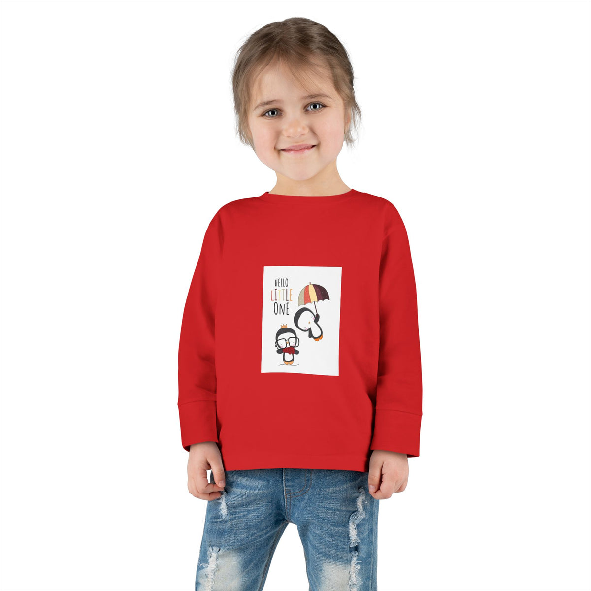 Toddler Tee — 'Hello Little One' Umbrella & Bunny First Birthday Shirt