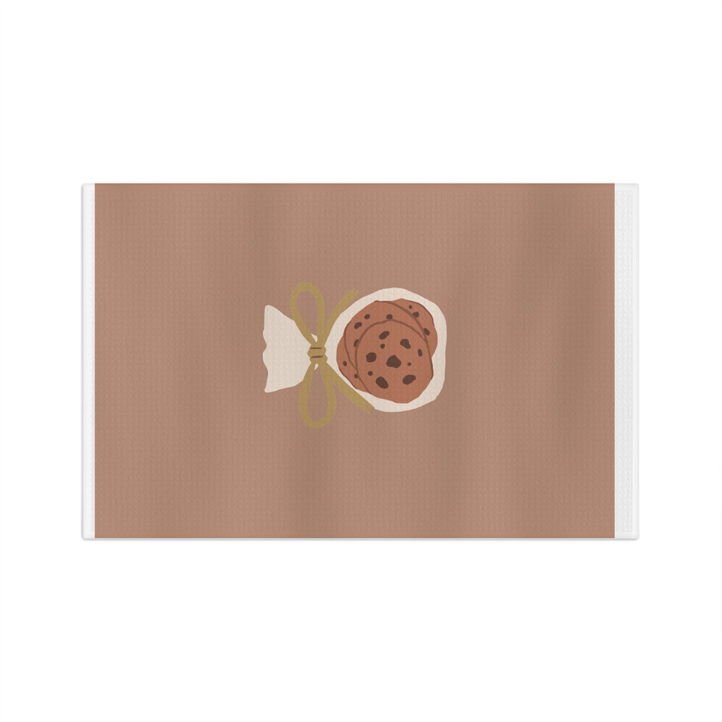 Baked Cookie Bag Tea Towel — Brown Microfiber Kitchen Towel