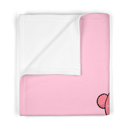 Baby Blanket — Cute Polar Bear in Pink Hat & Scarf | Soft Fleece Infant Throw