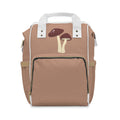 Mushroom Print Diaper Backpack — Multifunctional Baby Bag with Changing Pad