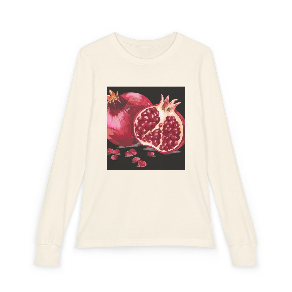 Pomegranate Illustration Long Sleeve | Fruit Botanical Shirt