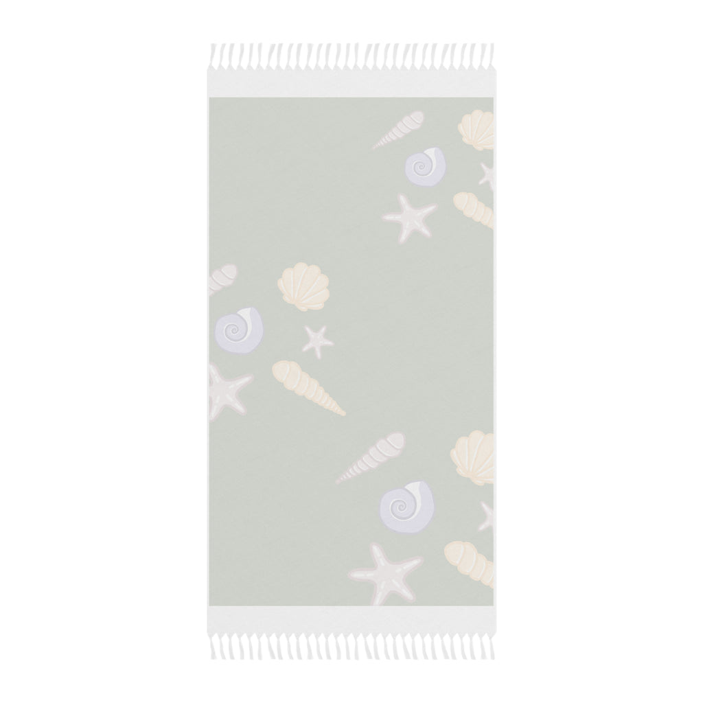 Boho Seashell Beach Towel – Lightweight Fringe Turkish Towel