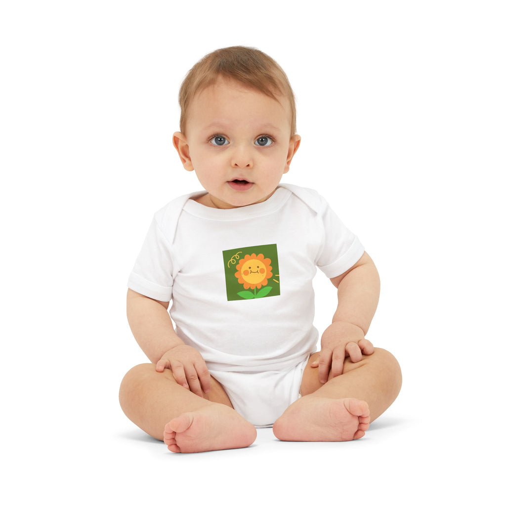 Baby Onesie with Cute Sunflower Smiley — Infant Jersey One Piece