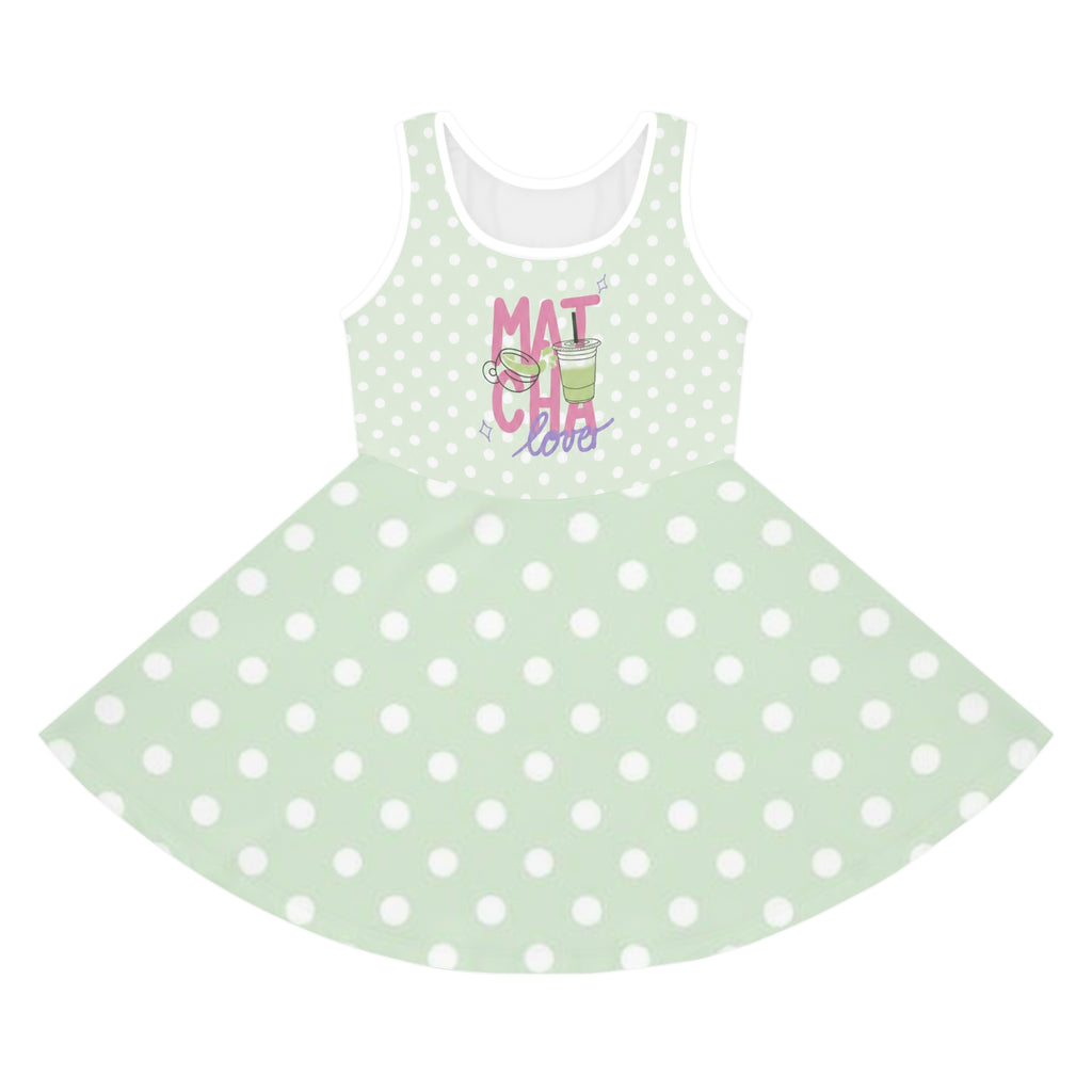 Girls’ Mint Polka Dot Sundress — Sleeveless Summer Dress for Kids