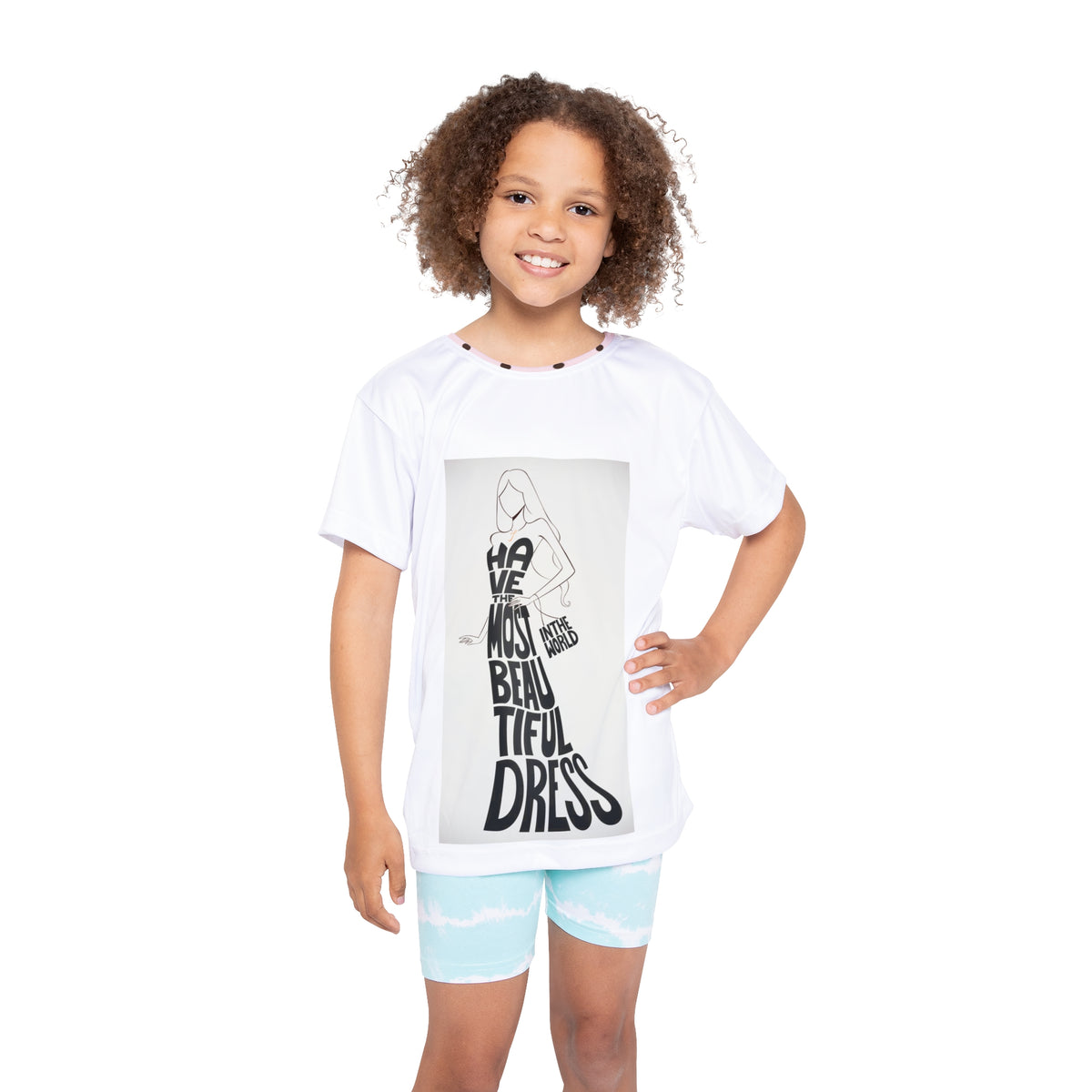 Kids Sports Jersey — 'Have the Most Beautiful Dress' Graphic Athletic Tee