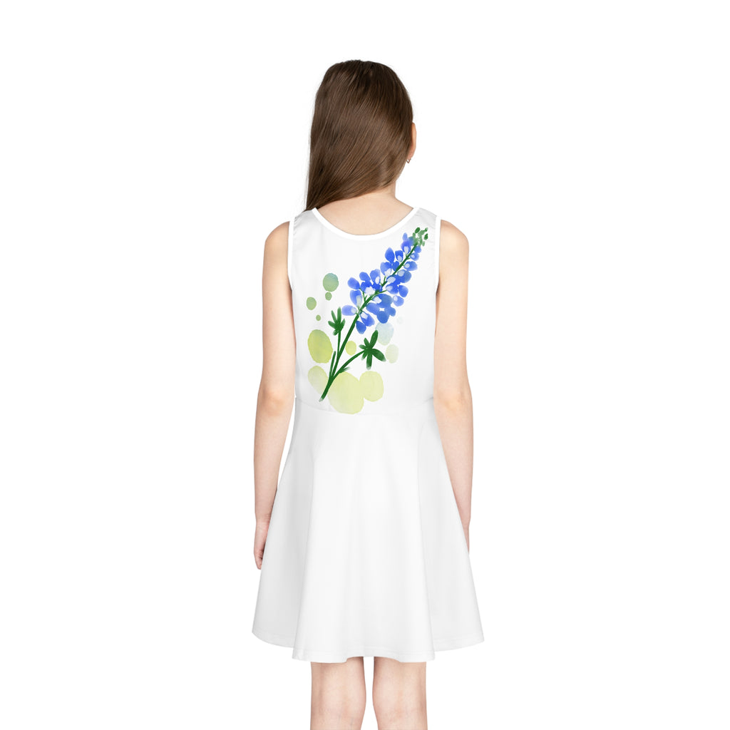 Bluebonnet Floral Sundress | Girls Tank Dress, Spring Texas Wildflower