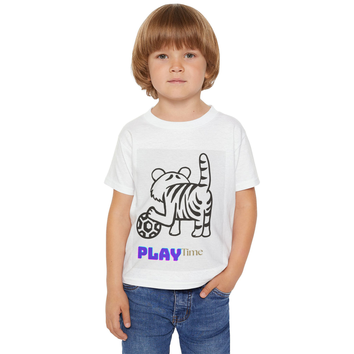 Toddler T-Shirt — Playtime Tiger Soccer Graphic