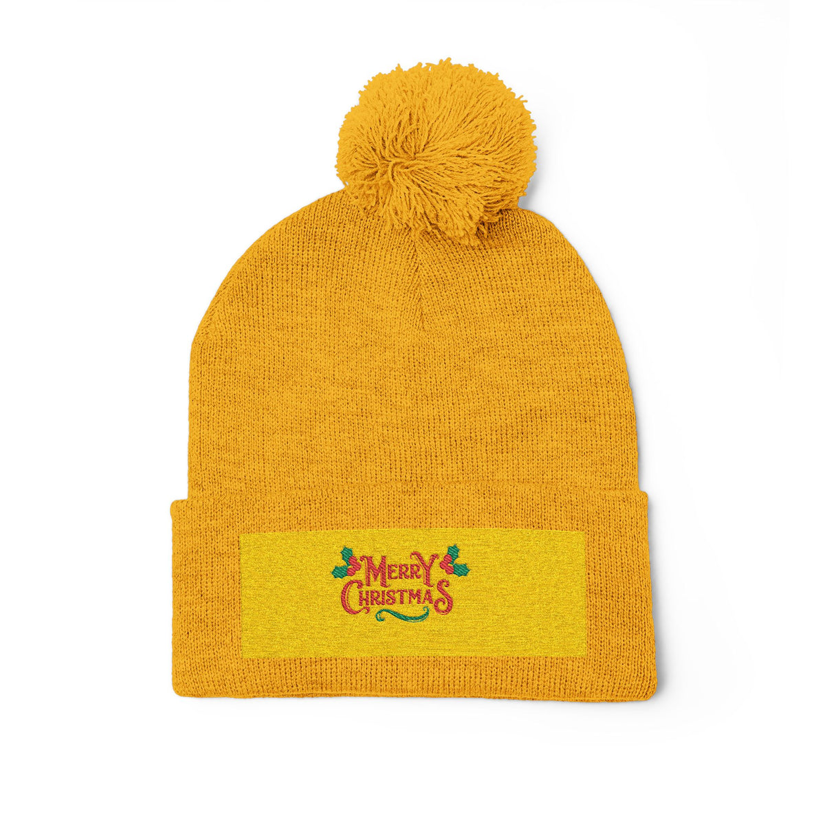 Pom-Pom Knit Cap (Embroidery)