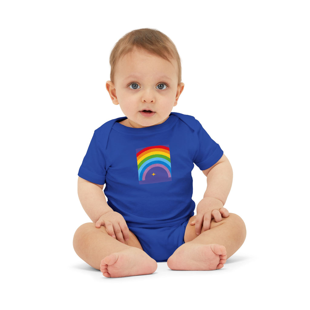 Infant Onesie with Rainbow & Star Baby Bodysuit — Cute Colorful Newborn Gift