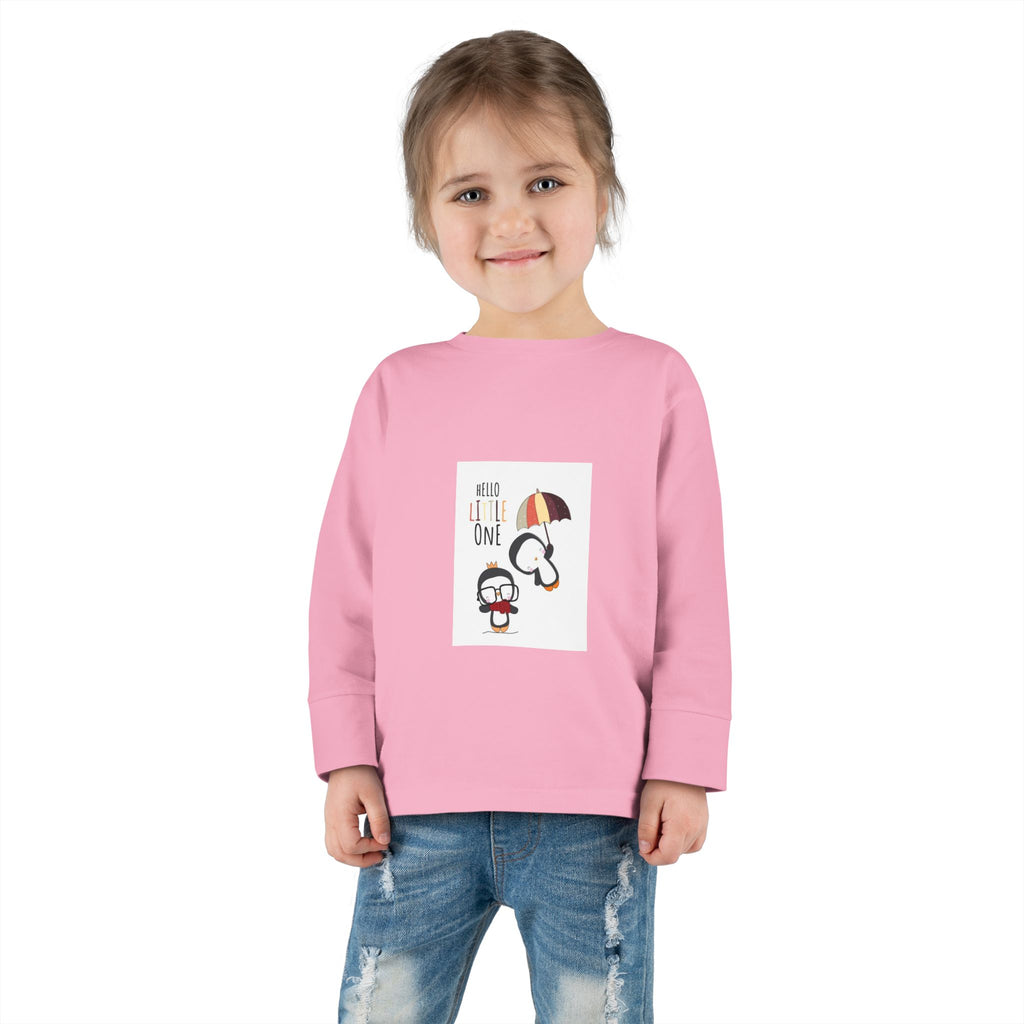 Toddler Tee — 'Hello Little One' Umbrella & Bunny First Birthday Shirt