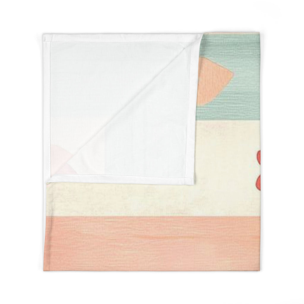 Baby Swaddle — Pastel Stripes & Hearts Newborn Blanket