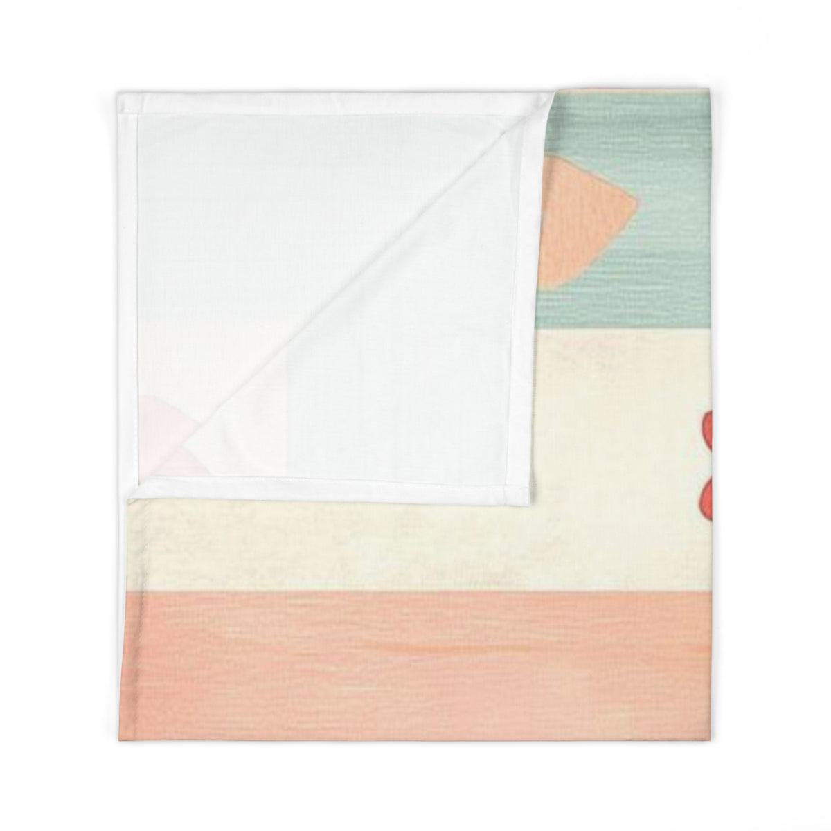 Baby Swaddle — Pastel Stripes & Hearts Newborn Blanket