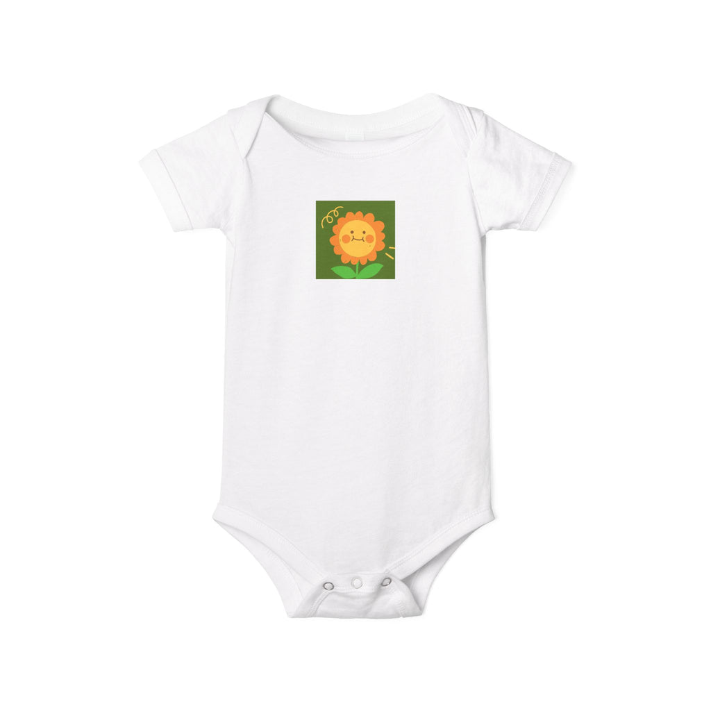 Baby Onesie with Cute Sunflower Smiley — Infant Jersey One Piece