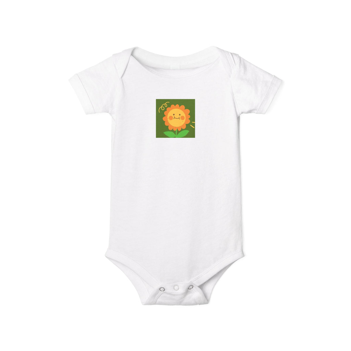 Baby Onesie with Cute Sunflower Smiley — Infant Jersey One Piece
