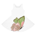 Girls' Butterfly Sundress — Pink & Green Watercolor Butterfly Tank Dress