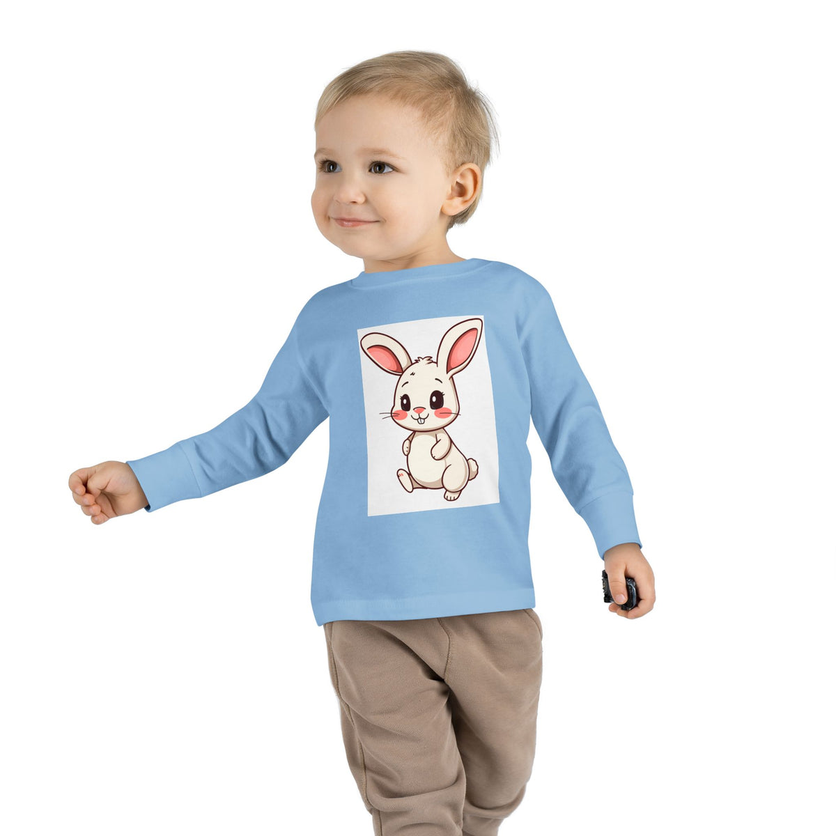 Cute Chubby Bunny Toddler Long Sleeve Tee | Baby Rabbit Illustration