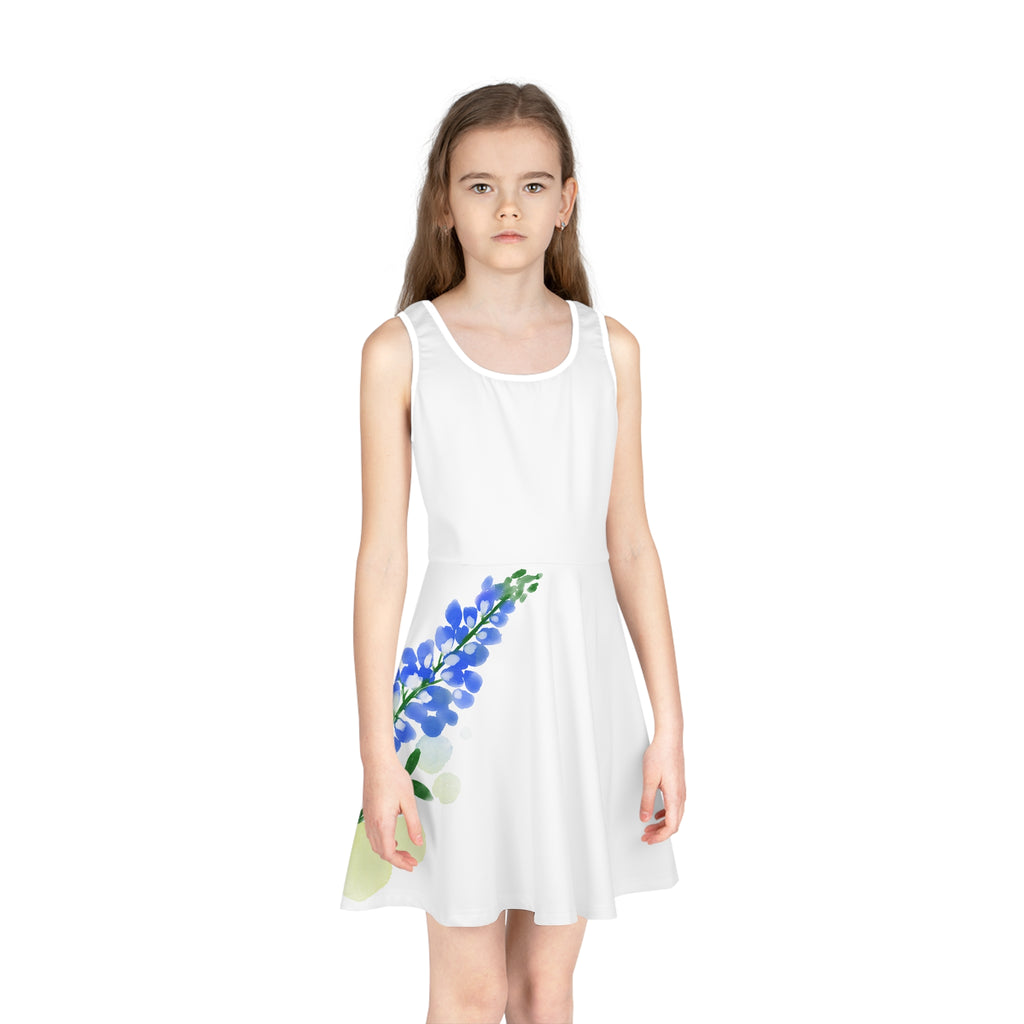 Bluebonnet Floral Sundress | Girls Tank Dress, Spring Texas Wildflower