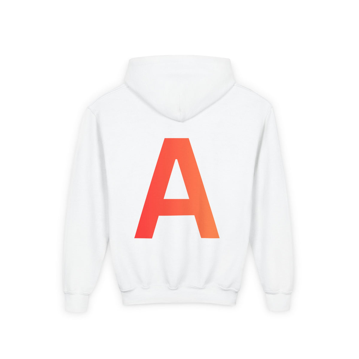 Orange Letter A Hoodie youth sweatshirt | Monogram Initial A Back Print
