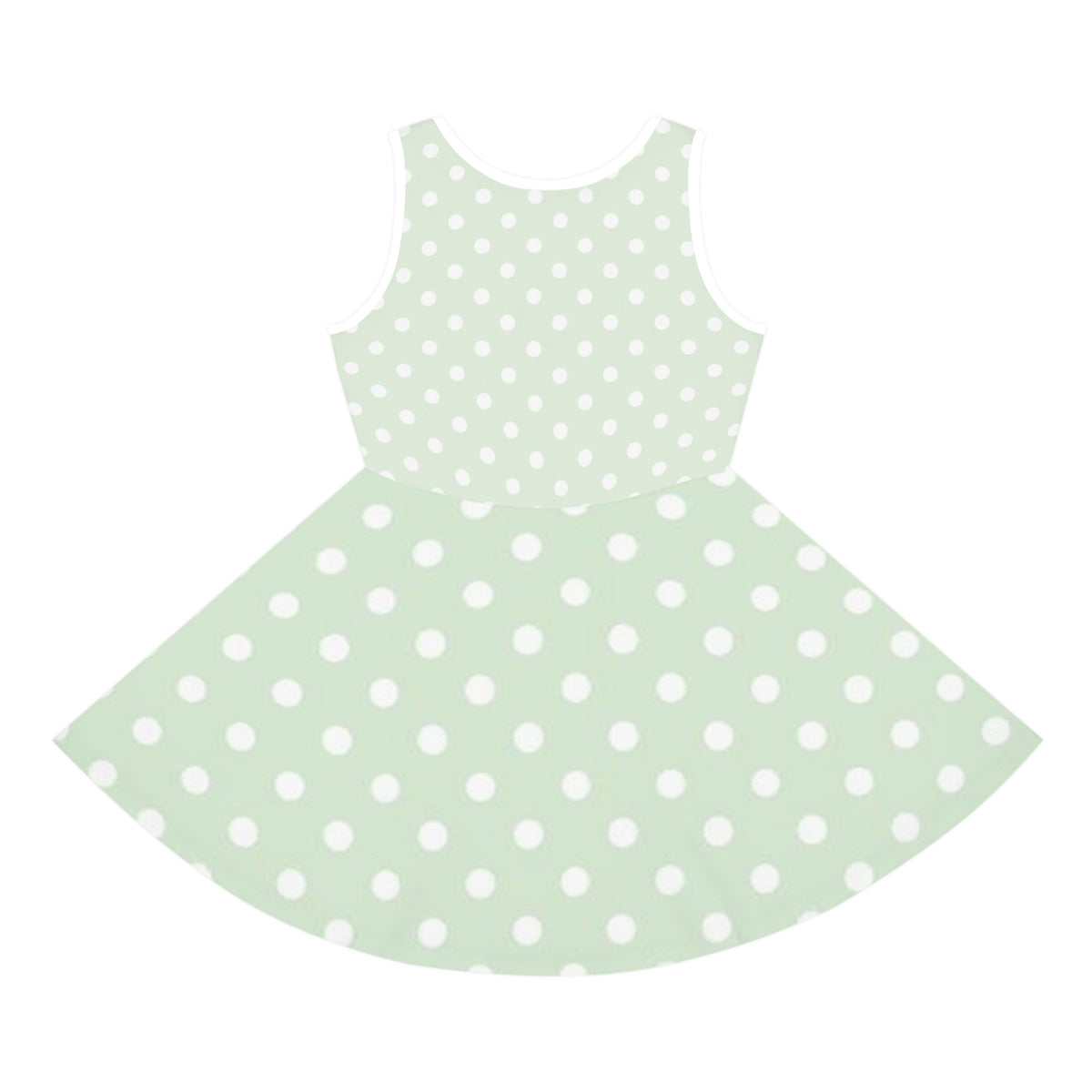 Girls’ Mint Polka Dot Sundress — Sleeveless Summer Dress for Kids
