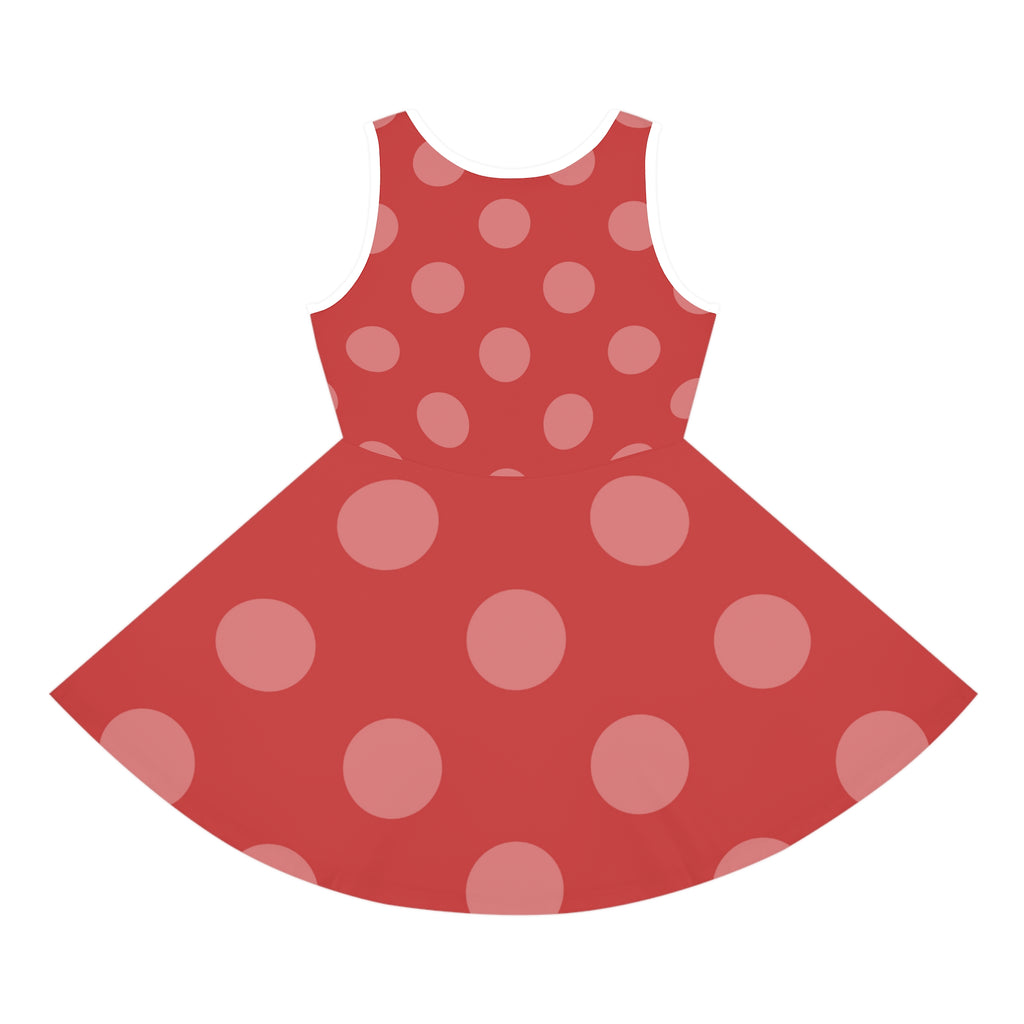 Girls' Red Polka Dot Sundress — Sleeveless Summer Dress for Kids