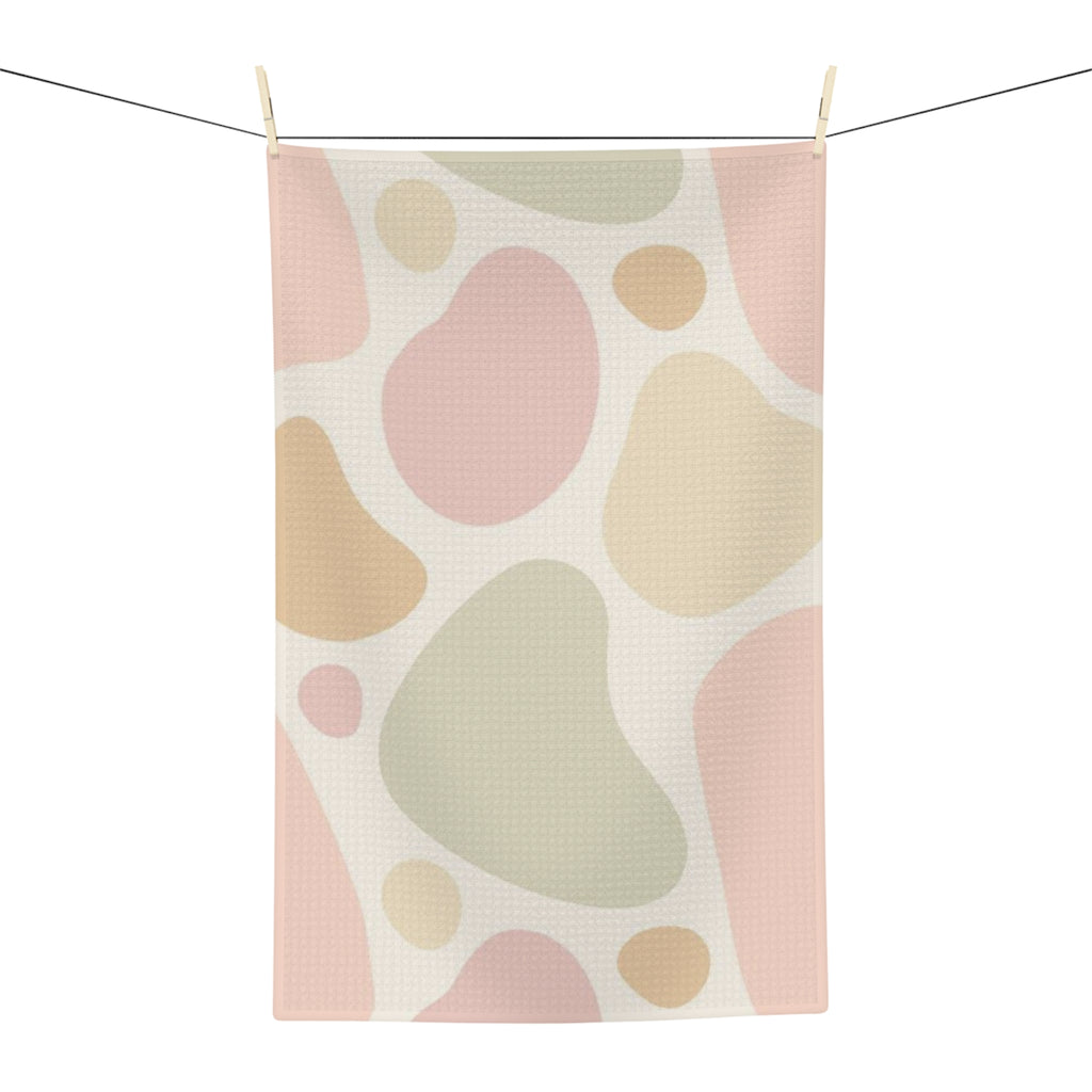 Abstract Pastel Shapes Tea Towel — Modern Microfiber Kitchen Towel