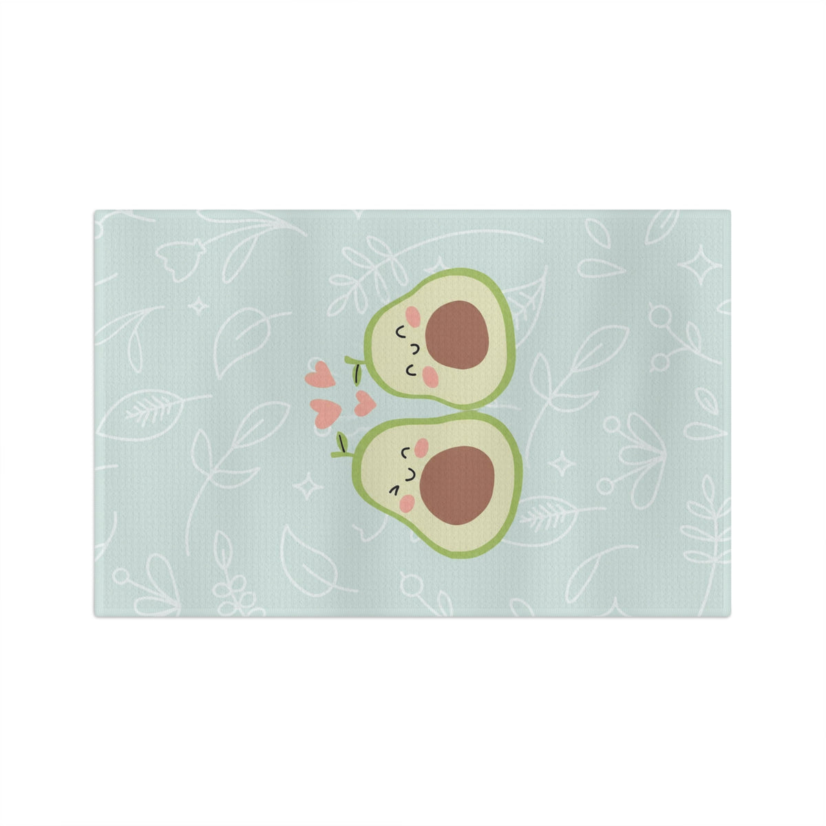 Cute Avocado Couple Tea Towel — Microfiber Kitchen Towel with Loving Avocado Design