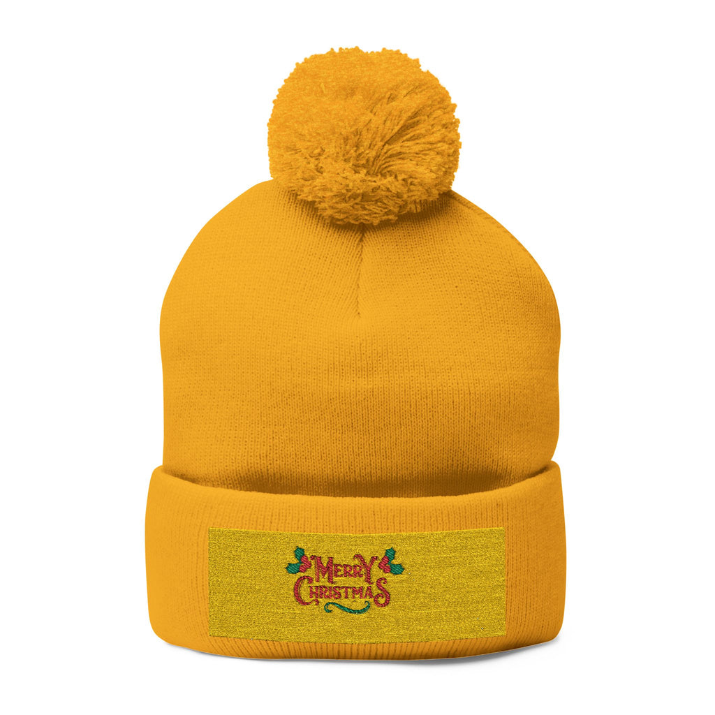 Pom-Pom Knit Cap (Embroidery)