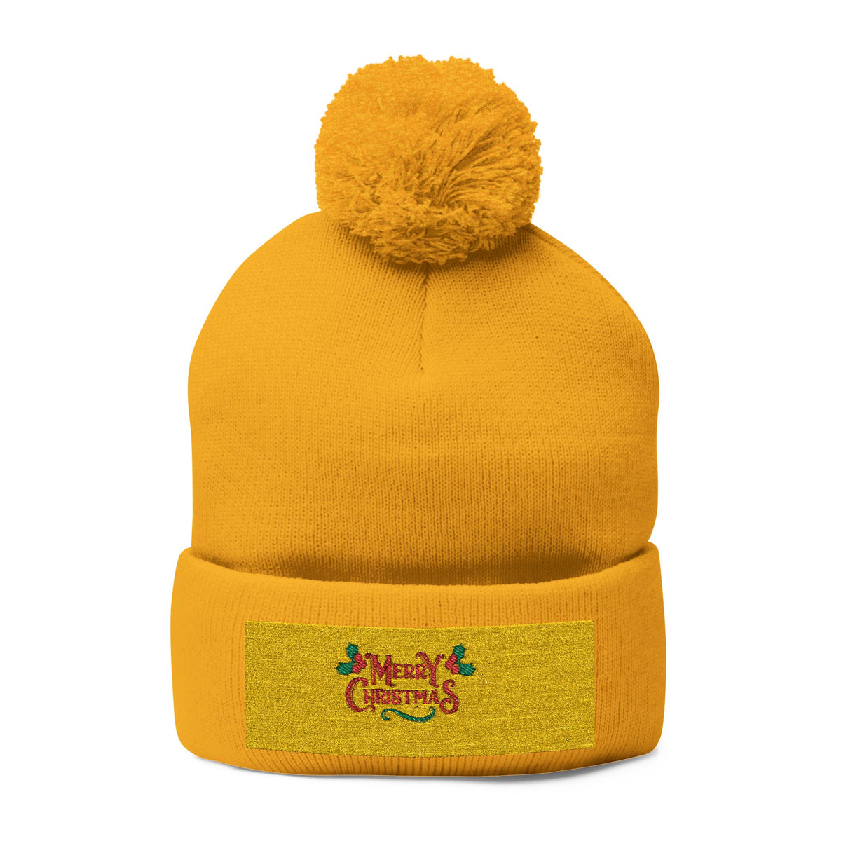 Pom-Pom Knit Cap (Embroidery)