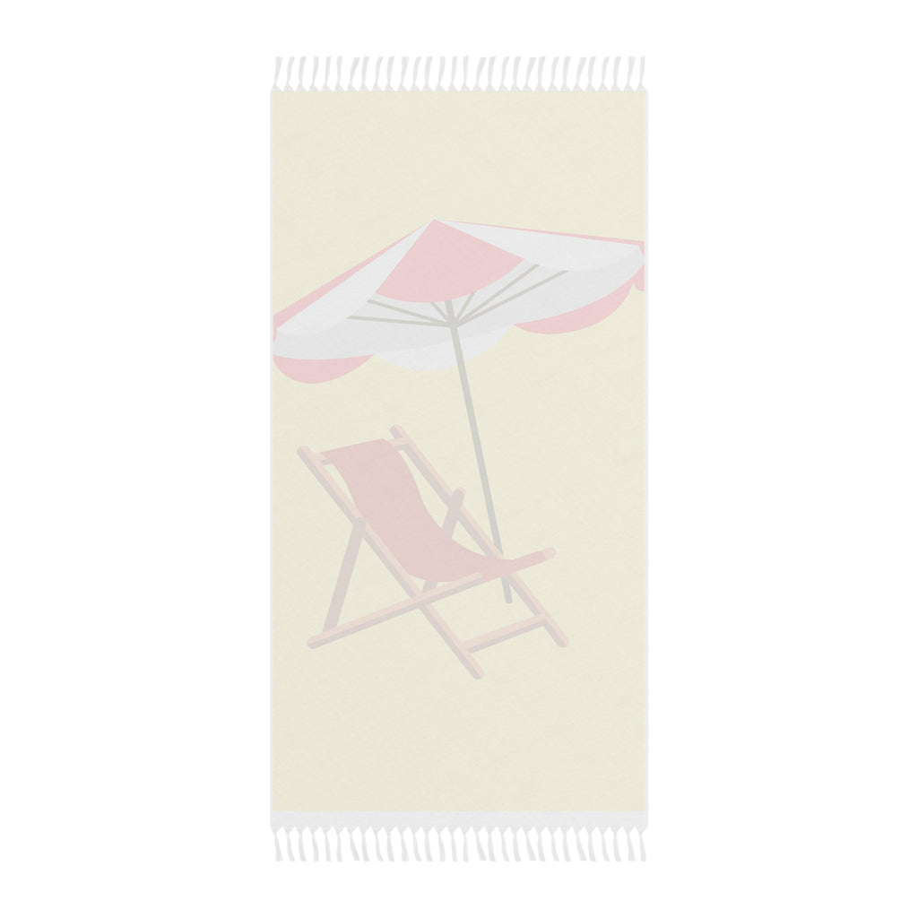 Boho Beach Towel – Retro Deck Chair & Umbrella Summer Beach Blanket