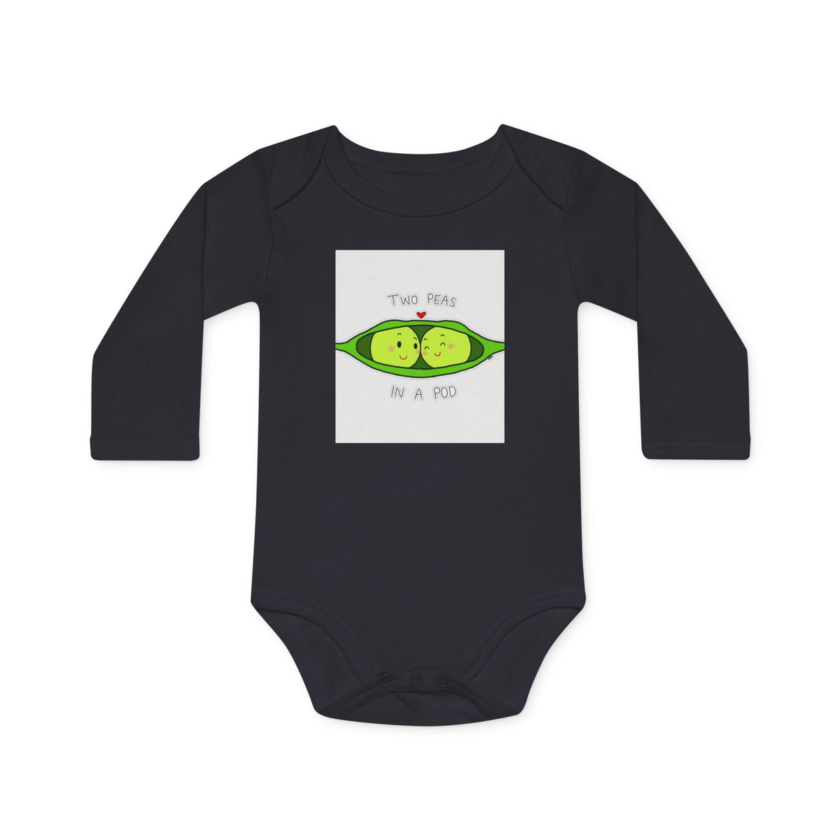 Baby Bodysuit - "Two Peas in a Pod" Organic Long-Sleeve Onesie