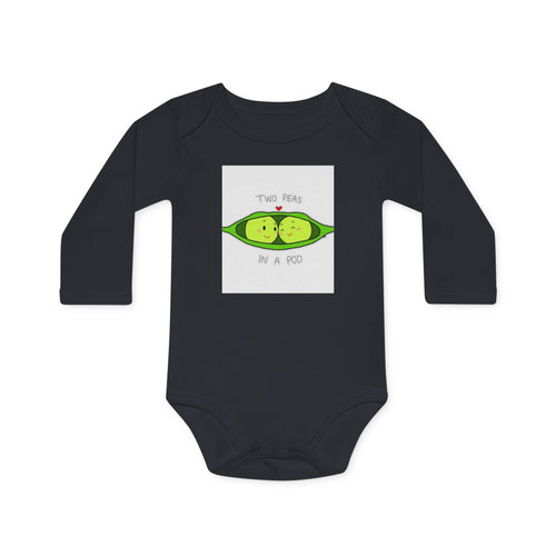 Baby Bodysuit - "Two Peas in a Pod" Organic Long-Sleeve Onesie