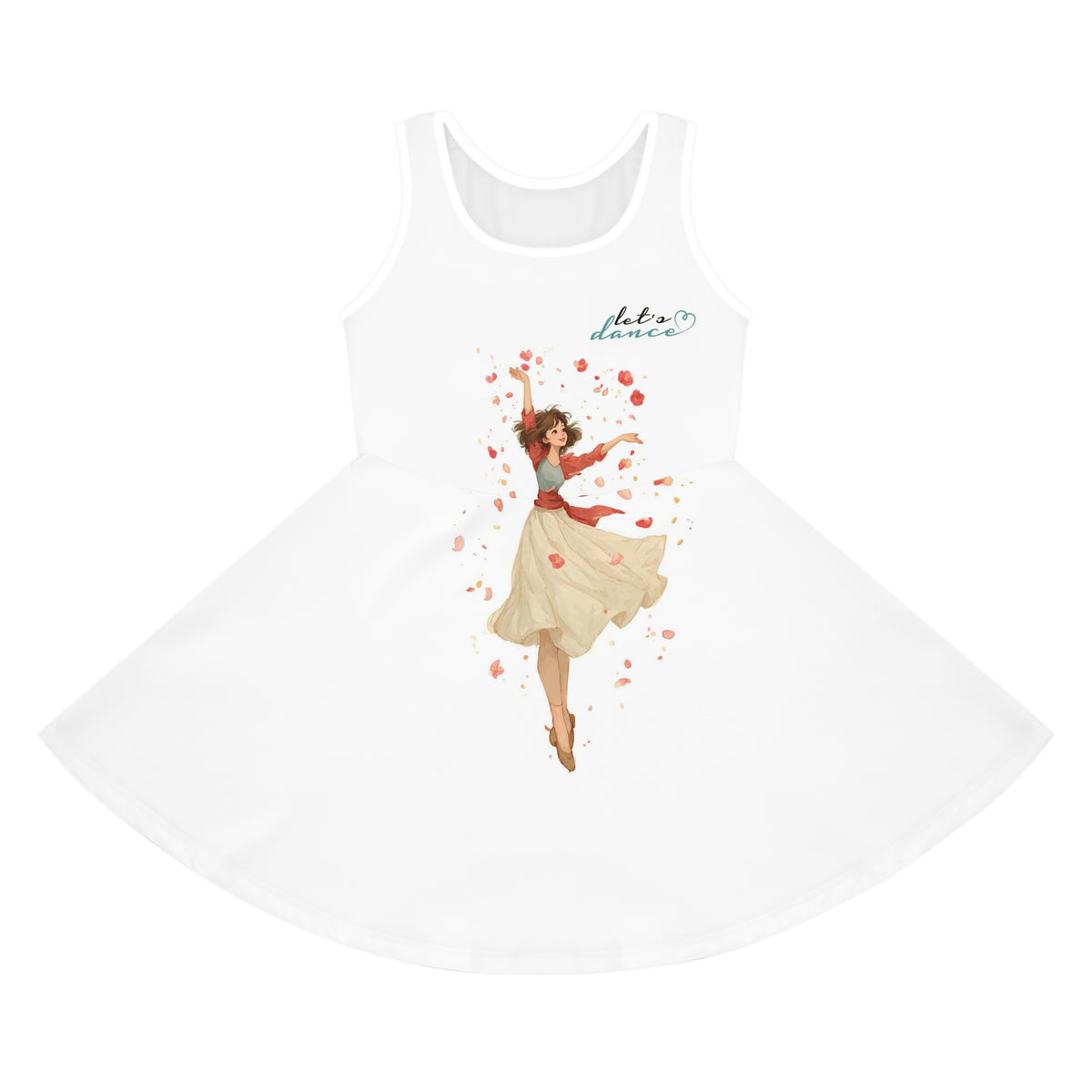 Girls' Sundress — Retro Dance Ballerina Print