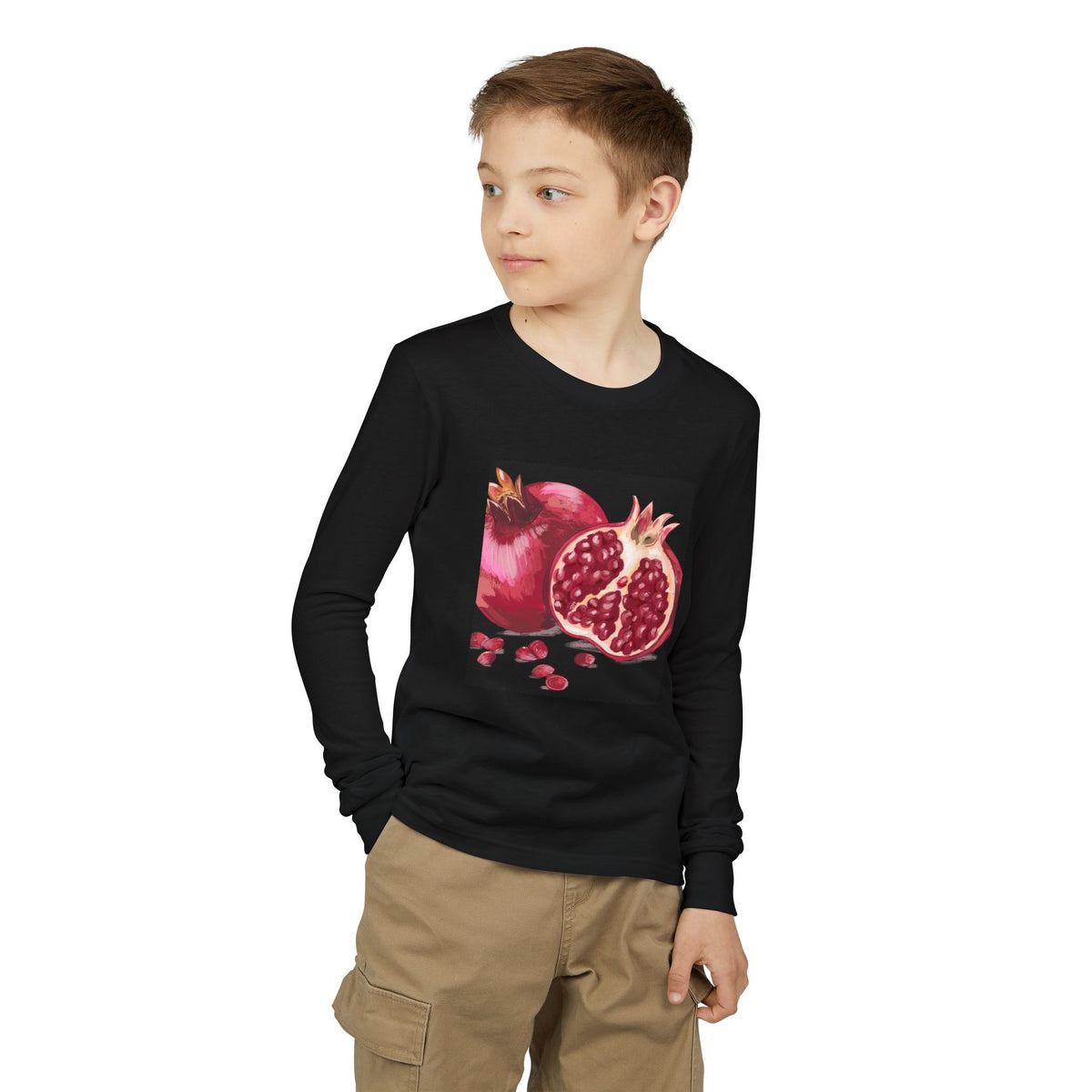 Pomegranate Illustration Long Sleeve | Fruit Botanical Shirt